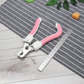 Pet nail scissors with stainless steel cutter head and curved handle in blue or pink, small or large size
