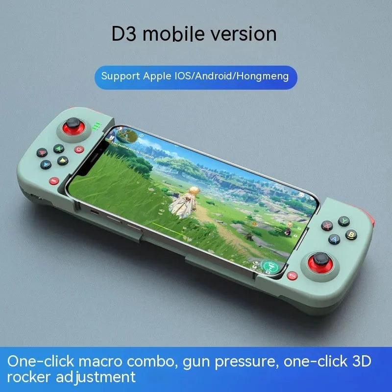 Mobile wireless game handle in ABS material with Type-C charging port, lightweight 168g