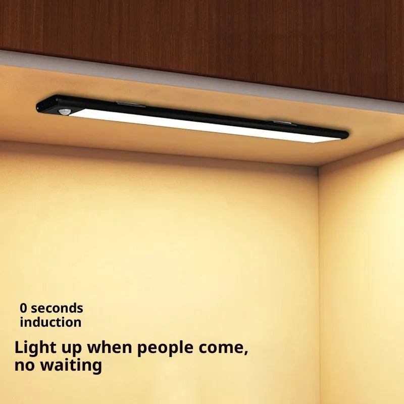 Smart LED strip human sensor wardrobe light 30cm silver magnetic self-adhesive battery powered