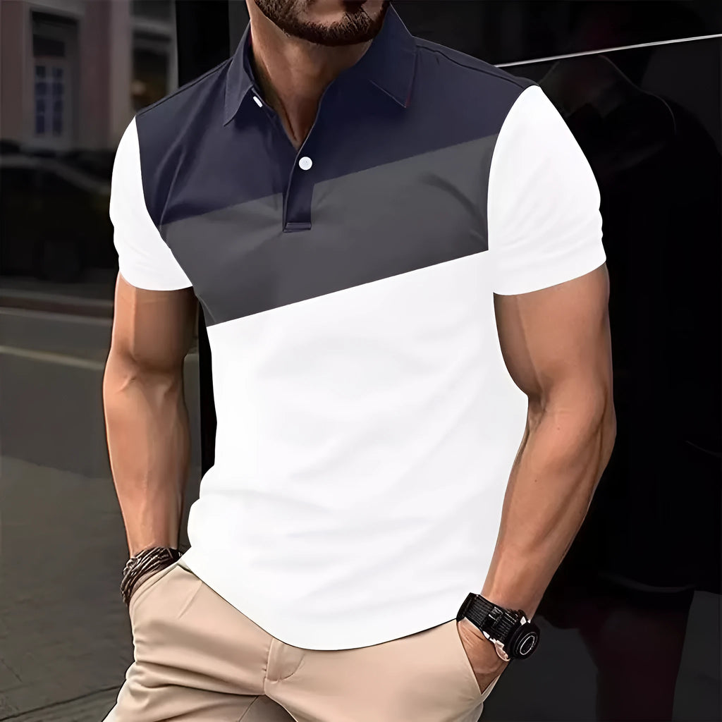 Men's loose fit short sleeve top with a colourful 3D digital printed pattern on the front.