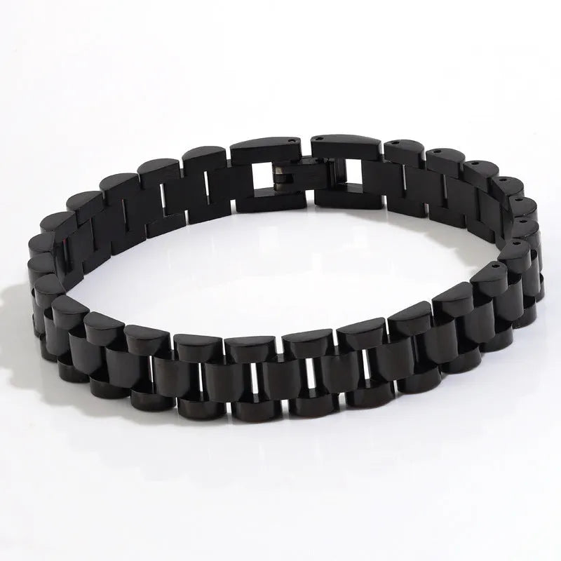 Stainless steel watch band bracelet 10mm width 22cm length electroplated finish gold colour