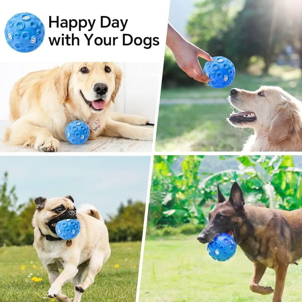 Colourful durable dog chew ball with a bumpy texture for aggressive chewers.