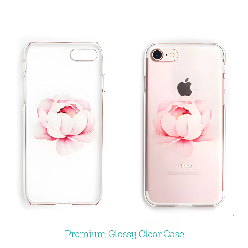 Custom clear TPU phone case with personalised design on back, compatible with many smartphone models.