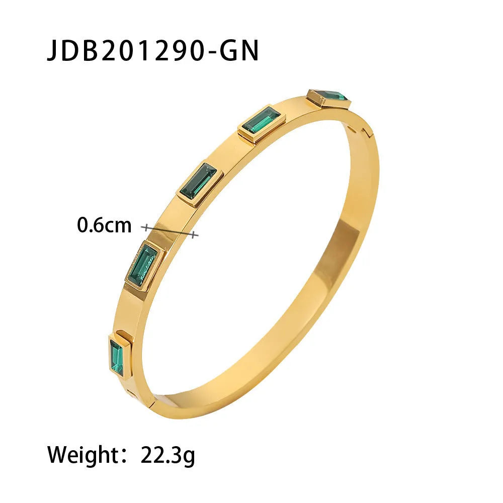 European and American stainless steel zircon bracelet electroplated colour JDB201271