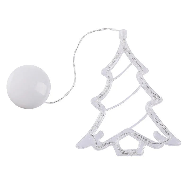 Christmas LED suction cup chandelier with Santa Claus and snowman designs for window decoration