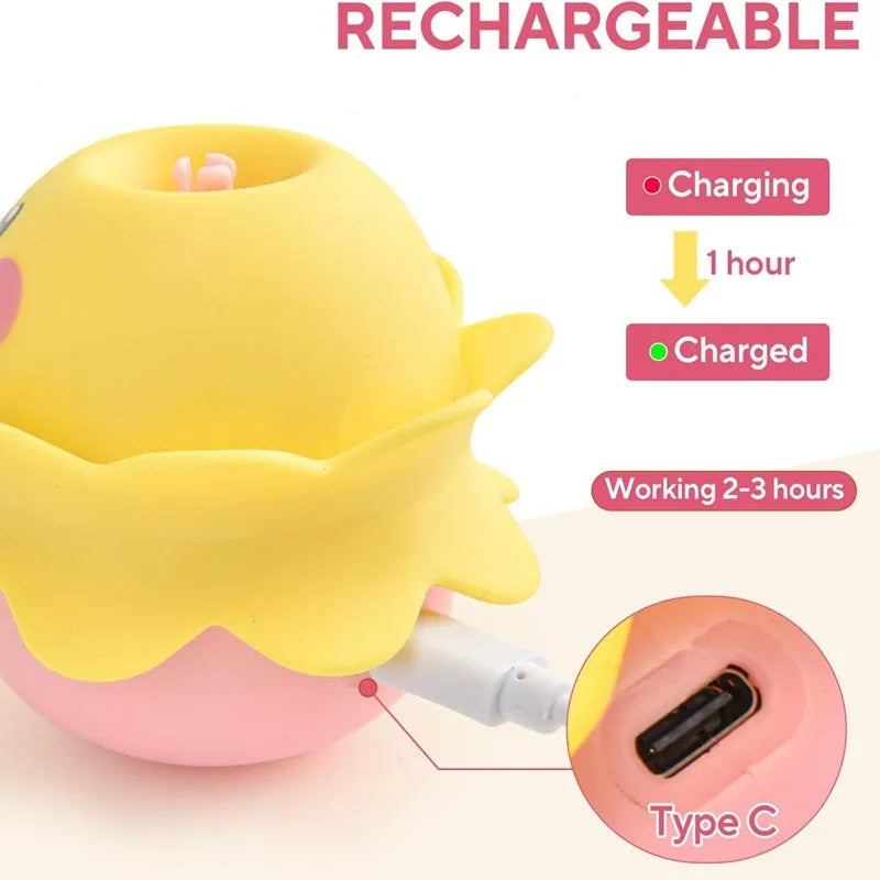 Pink interactive automatic cat feather toy with 360° rotation, LED lights, and detachable feathers for indoor cats.
