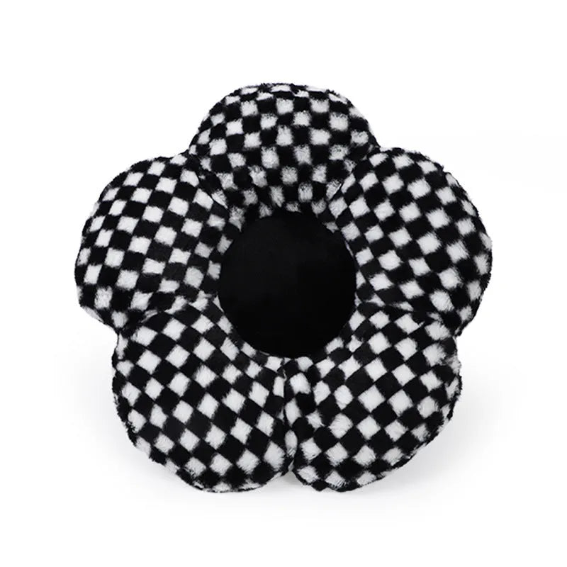 Plaid automotive headrest neck pillow with Pp cotton filling for car seat comfort