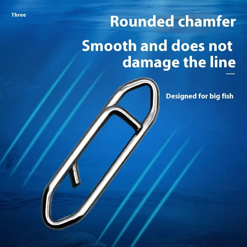 Stainless steel lure return pin quick connector bracelet in silver or black, small medium large sizes