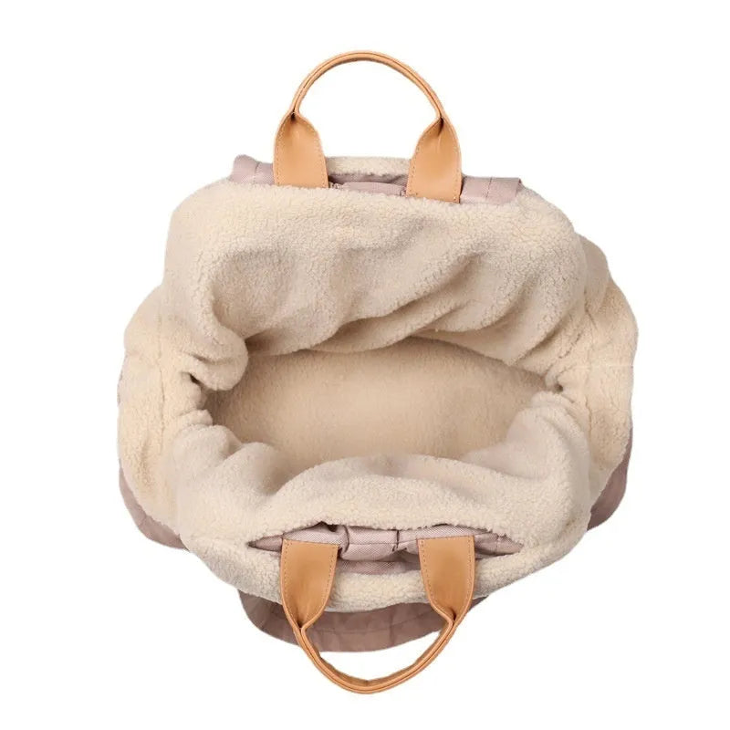 Nylon portable cat shoulder bag in solid colour, breathable fabric for small pets