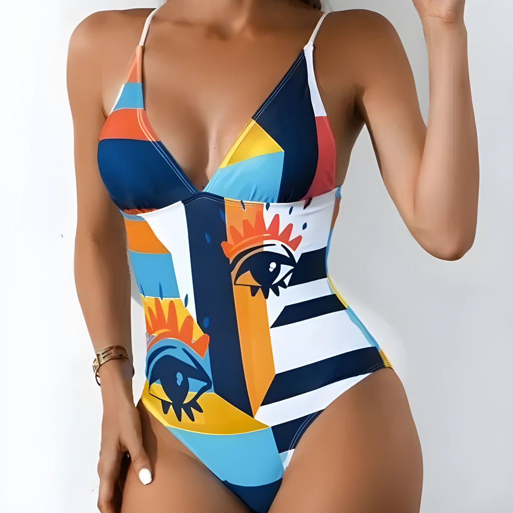 Women's plus size solid colour bikini swimsuit with backless design in blue, purple, green, or pink options