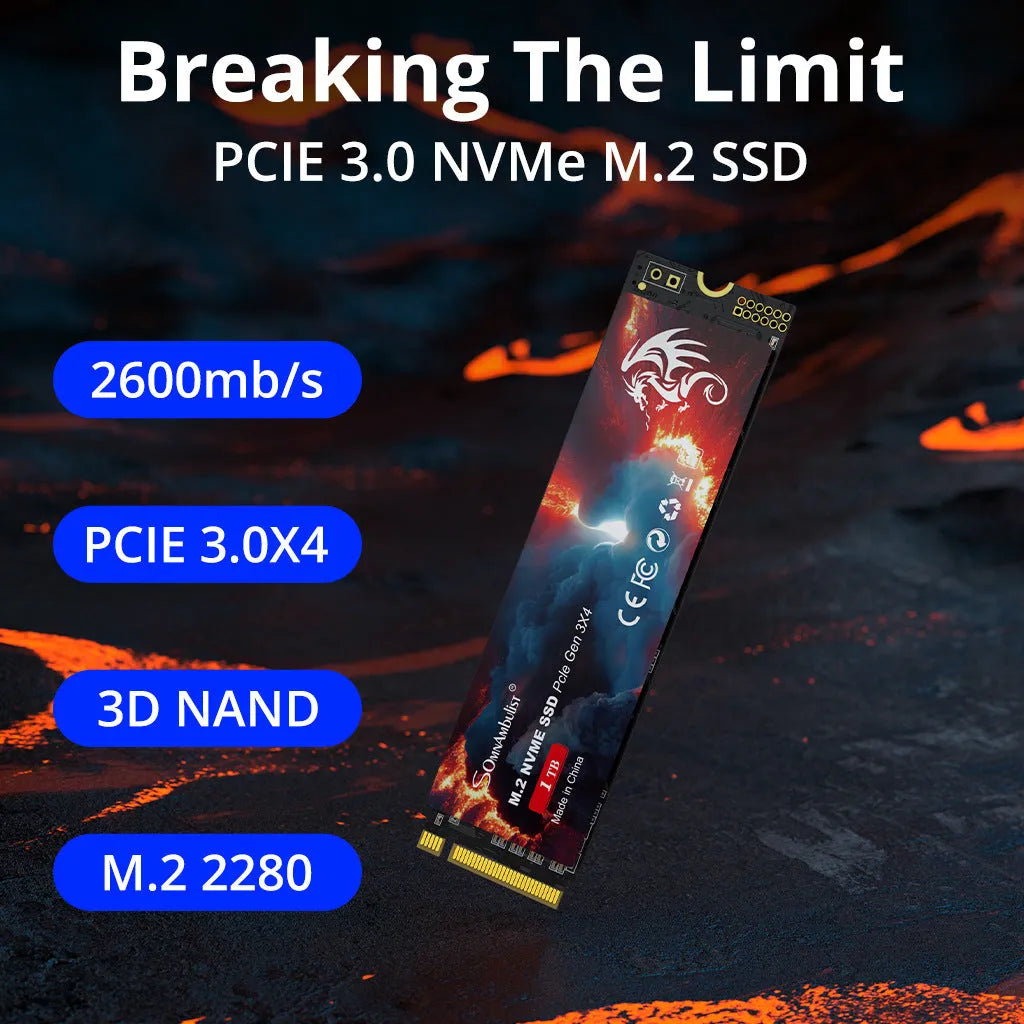 M.2 solid state drive for desktop computers with PCIe 3.0 interface and multiple capacity options