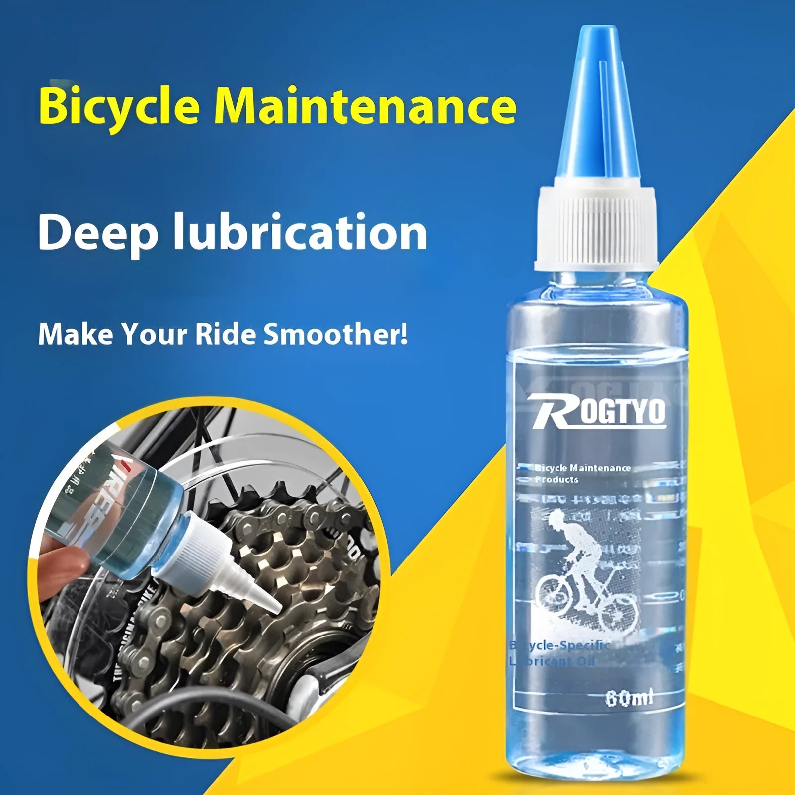 60ml bicycle chain oil bottle for mountain bike lubrication and rust protection maintenance