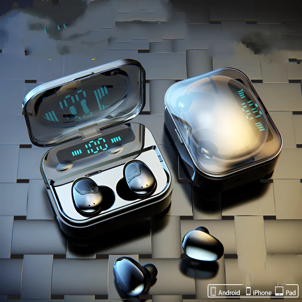 X7LED digital stereo sports in-ear Bluetooth headphones with charging case