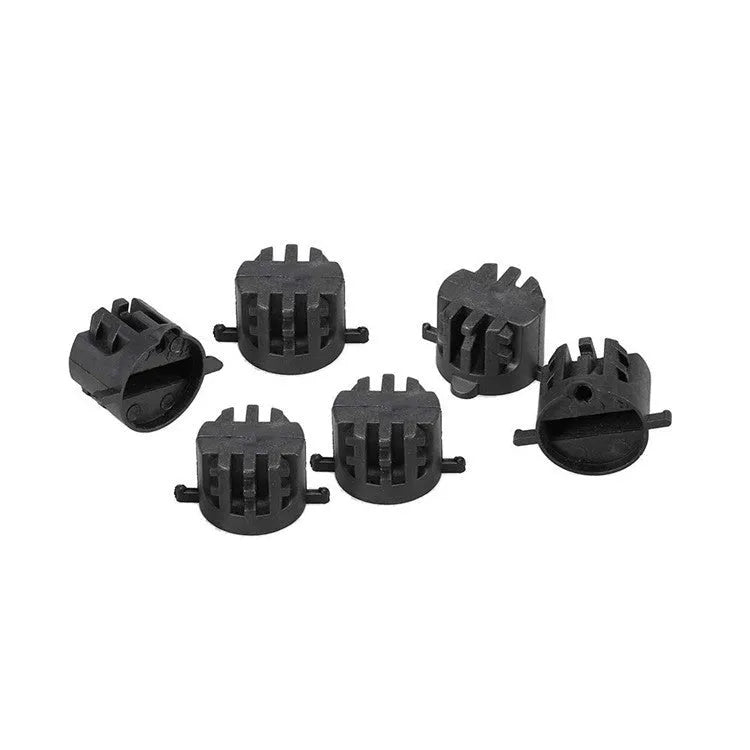 Set of six black PVC G5 tail rudder round cups for surfboard replacement