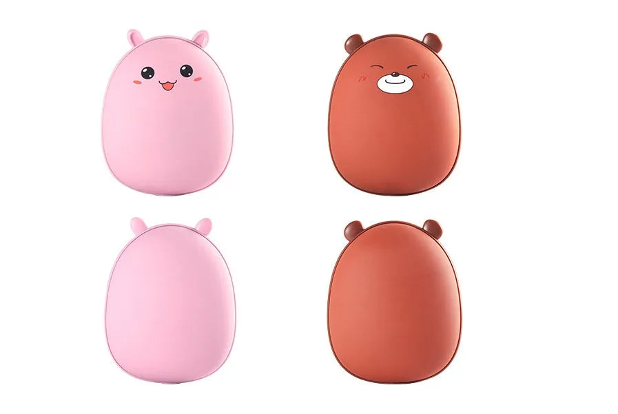 Compact multifunctional hand warmer in pink with aluminium alloy shell, 2600mAh power bank function