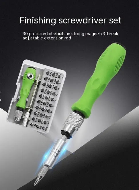 32-in-1 precision screwdriver set with multiple bits for mobile phone and electronics repair