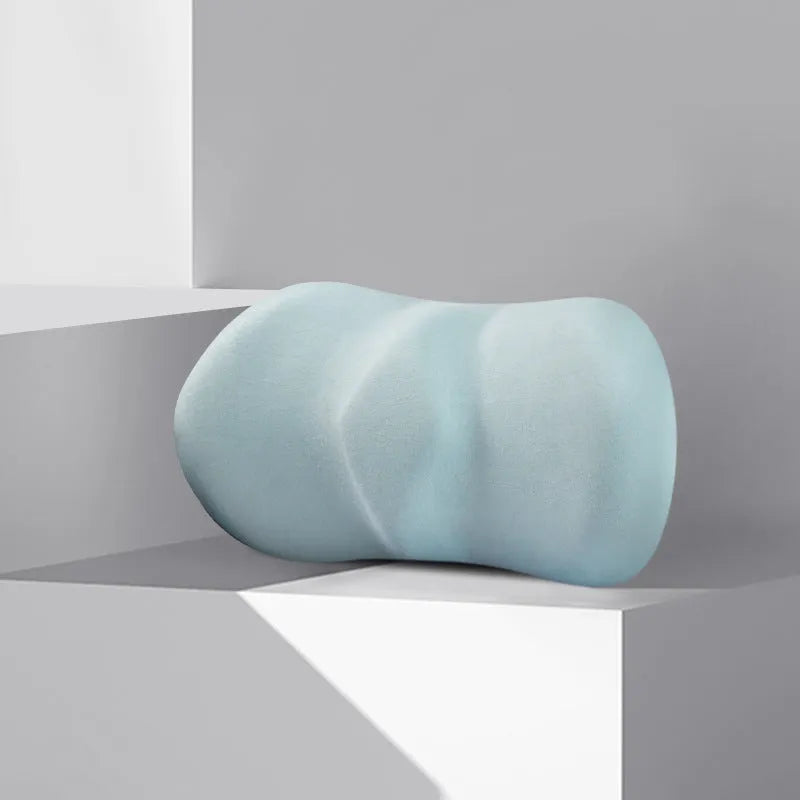Car seat headrest pillow and lumbar support pillow set in multiple colour options for summer driving comfort