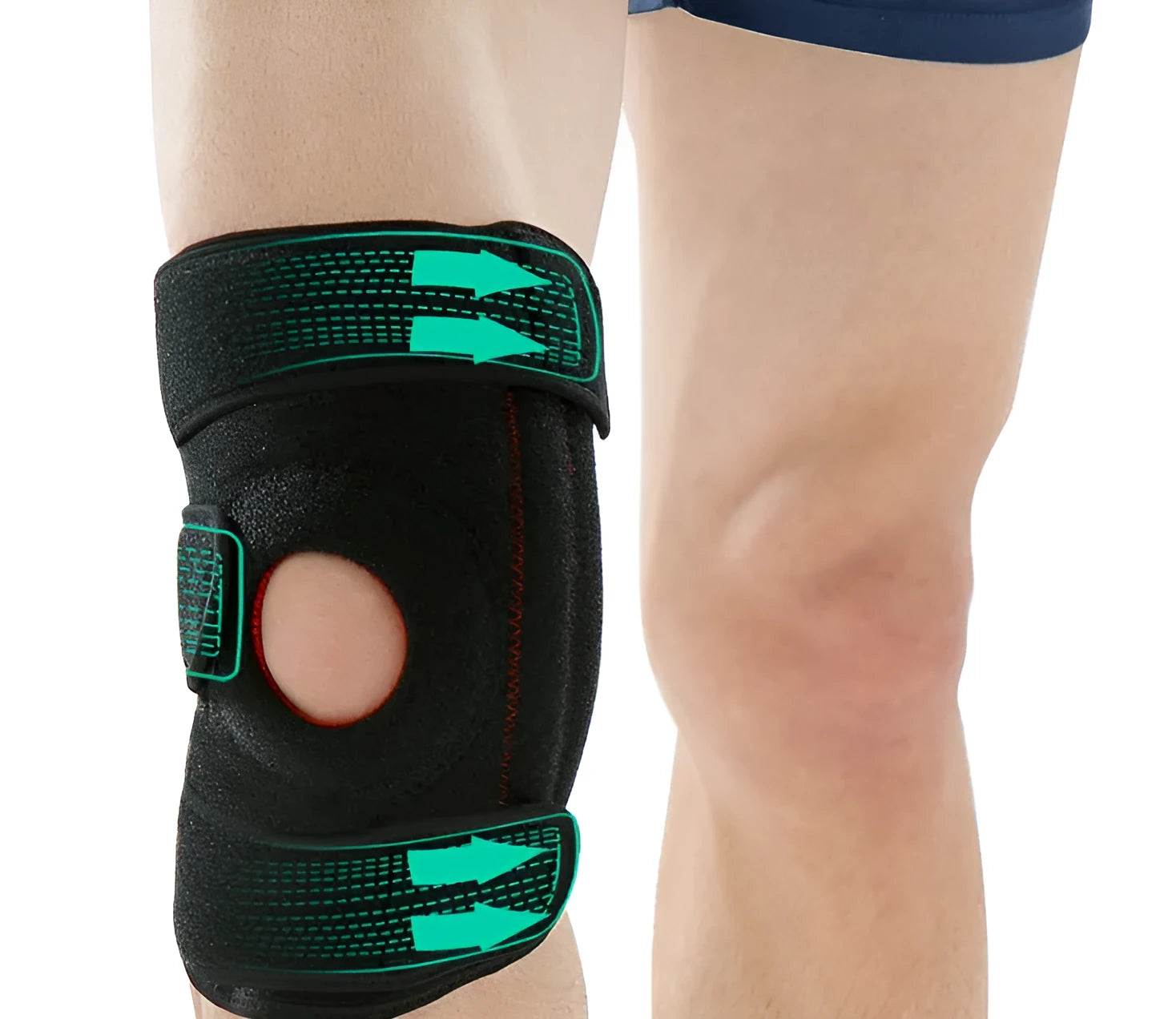Outdoor mountaineering non-slip knee pads in neoprene, available in black, green, and orange colour options