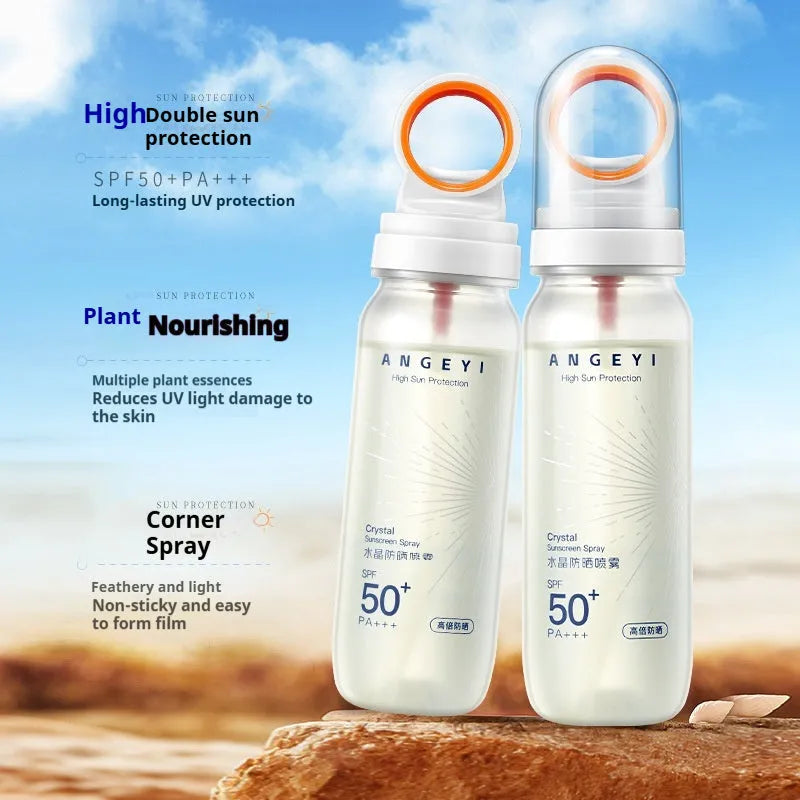SPF50 sunscreen spray aerosol can 90ml with UVA and UVB protection for outdoor use