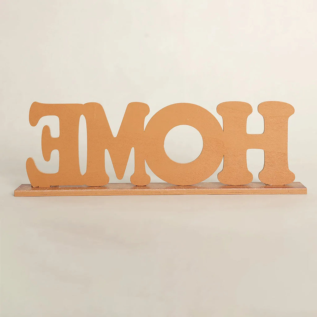 Christmas wooden letter ornament in ginger cake style with picture style colour finish for tree hanging