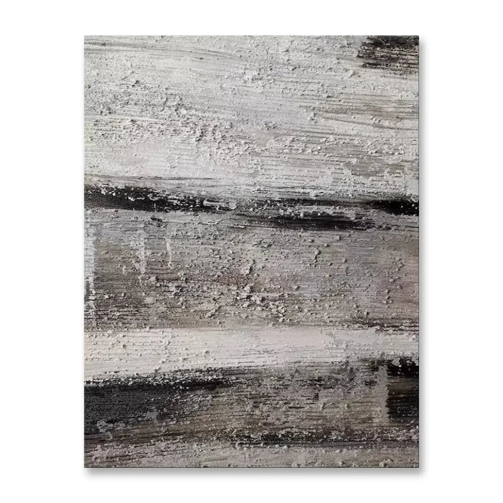 Handmade grey abstract textured oil painting on canvas unframed for wall decor