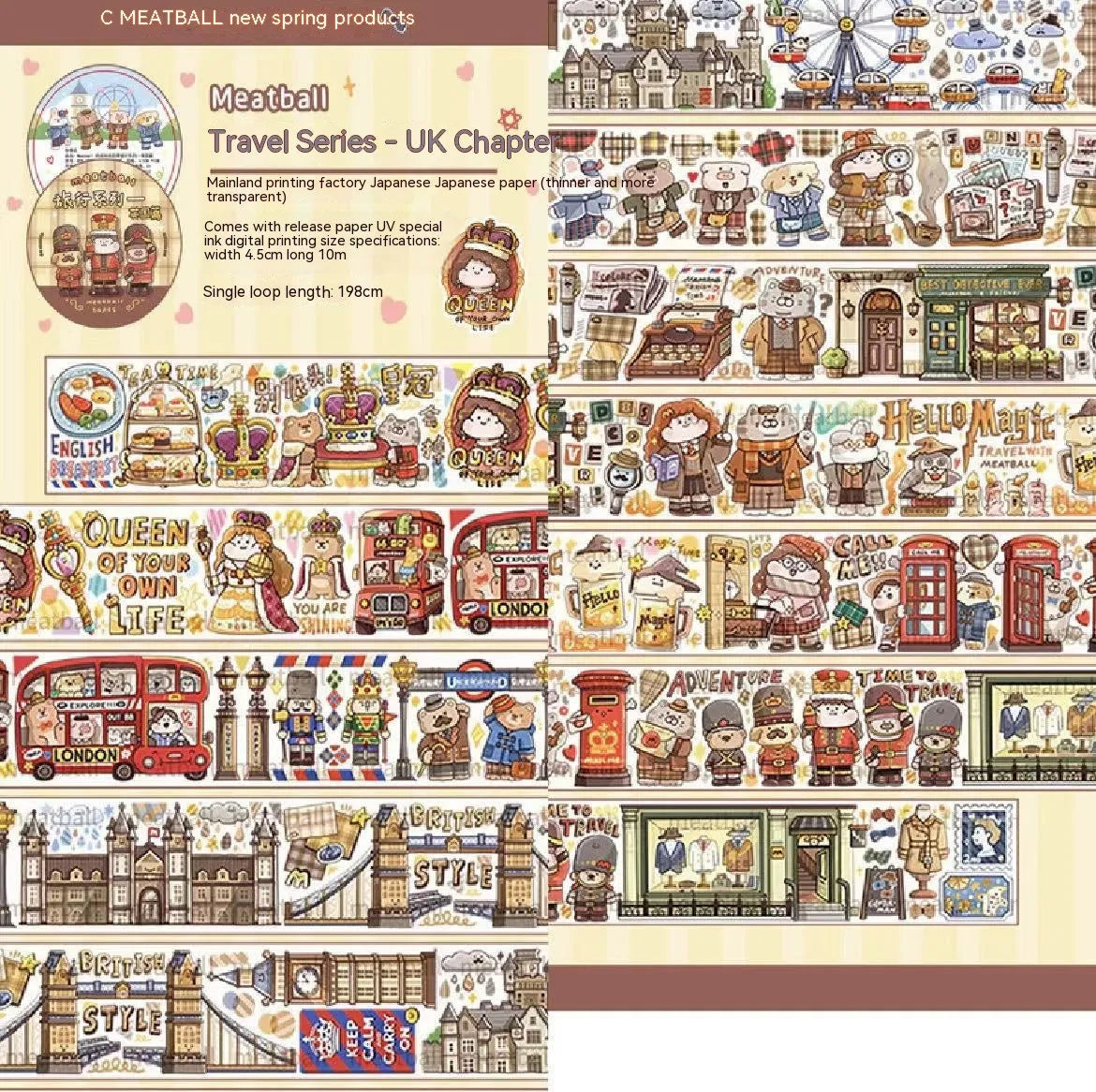 Colourful cartoon character stickers on Japanese paper for haemorrhoid tape packaging customisation