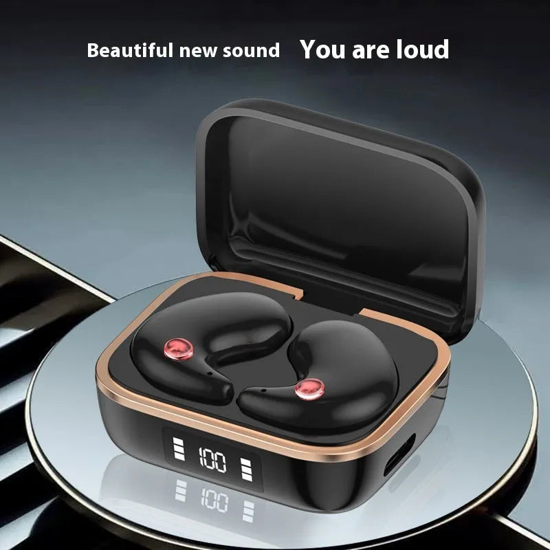 Mini J11 wireless Bluetooth headset in black with noise reduction and breathing light