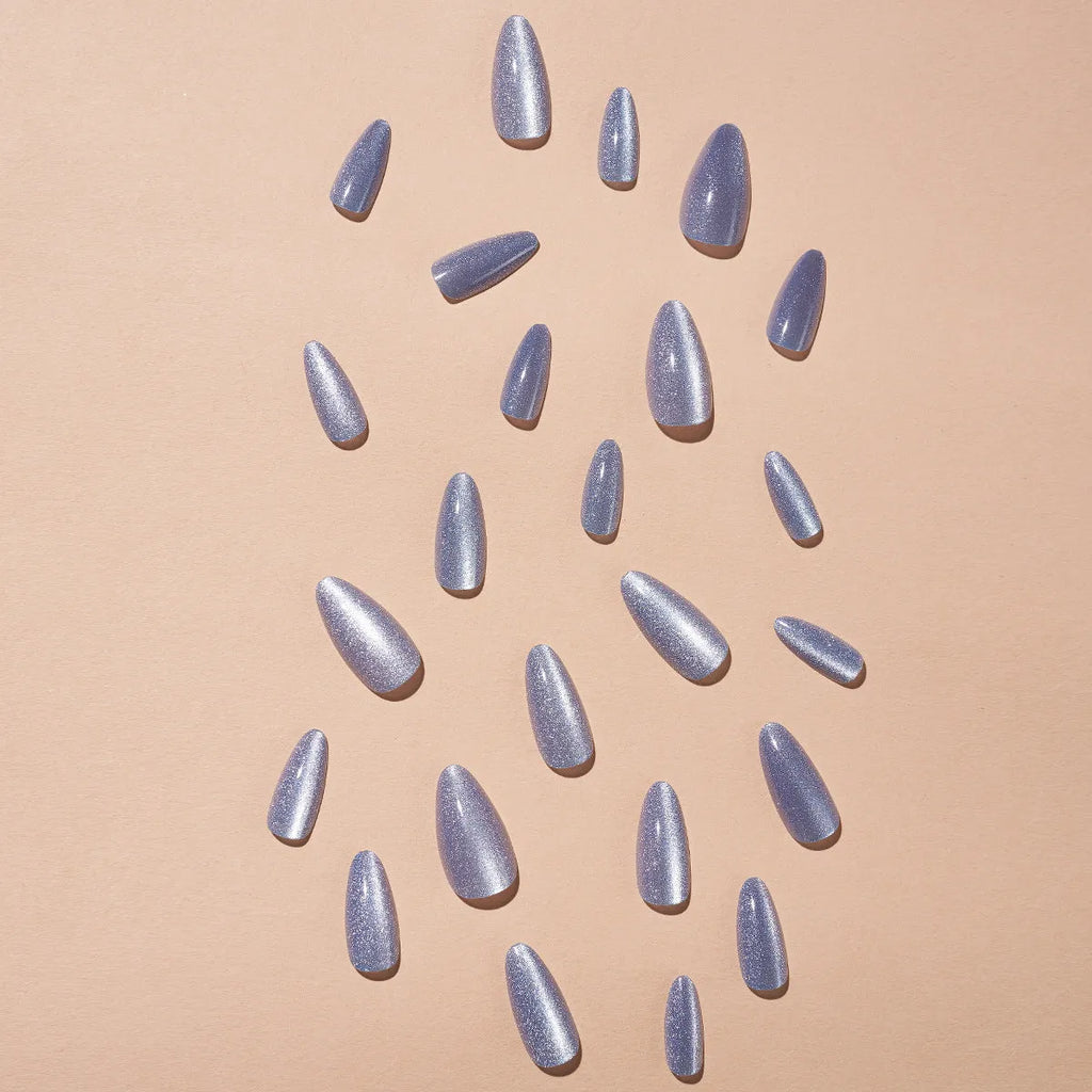 Purple cat's eye French wear armour nail stickers, waterproof detachable plastic set in XB-36-14