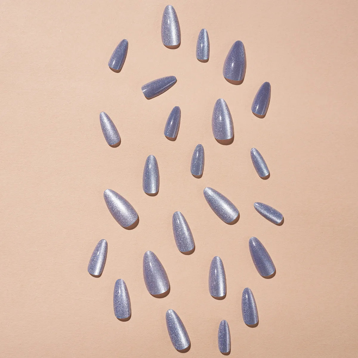 Purple cat's eye French wear armour nail stickers, waterproof detachable plastic set in XB-36-14