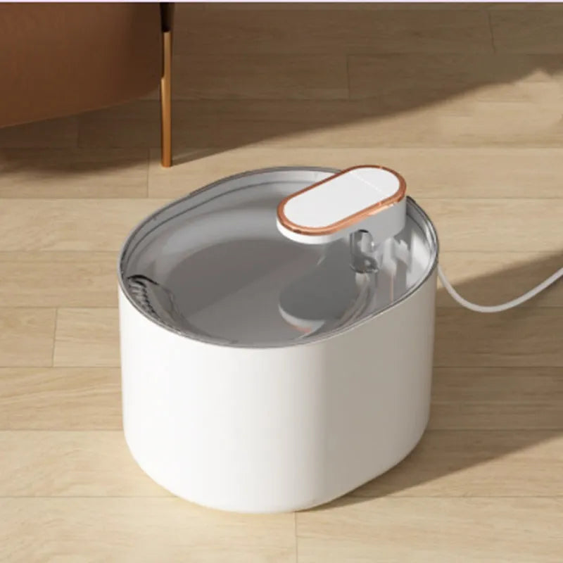 Automatic pet water fountain in Berlin blue or ore white with USB power and detachable filter