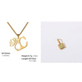 Stainless steel necklace with cross chain design and pendant in gold or silver finish.