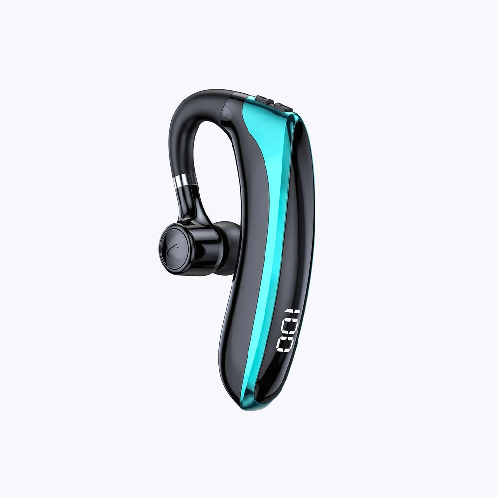 High-gloss black bone conduction sports headset with digital display and breathing light, ABS single-ear design