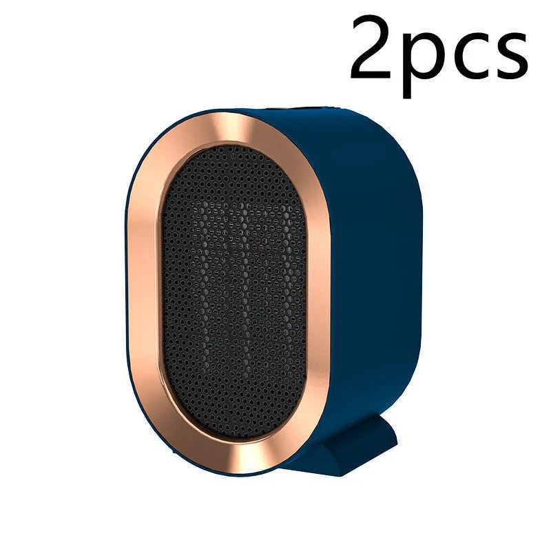 Desktop portable electric fan heater with ceramic heating element in choice of colours
