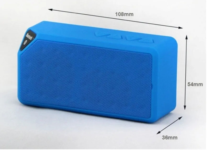 Cannon X3 cube-shaped portable wireless Bluetooth speaker in blue colour with integrated carry handle.