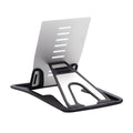 Black desktop phone bracket stand measuring 8.5cm by 5cm with lazy bracket mechanism