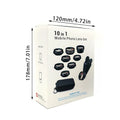 Ten-in-one mobile phone camera lens set with black aluminium-magnesium alloy housing and HD glass optics