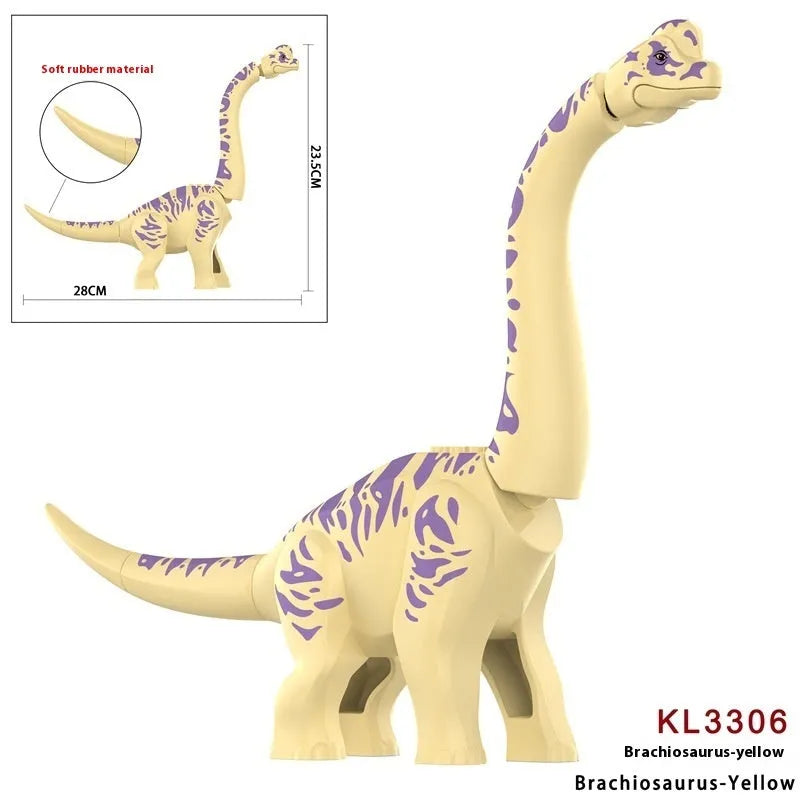 Dinosaur Series small particle plastic building blocks in five colours bagged set