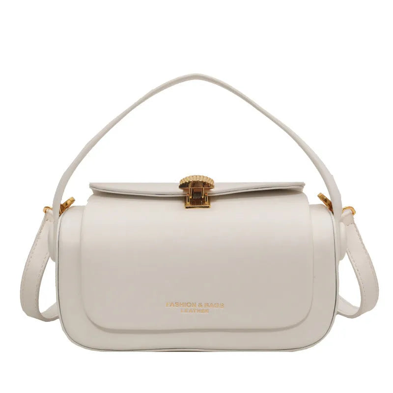 Personalised women's casual shoulder messenger bag in PU leather with an adjustable strap.