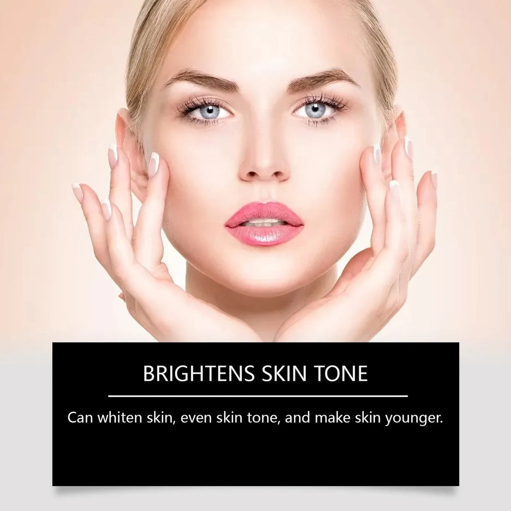 Single-use facial sheet mask for moisturising and brightening, 5.1cm x 3.9cm.