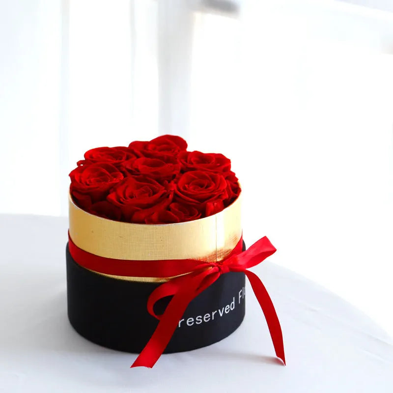 Preserved real roses in luxury gift box with large, medium and mini size options