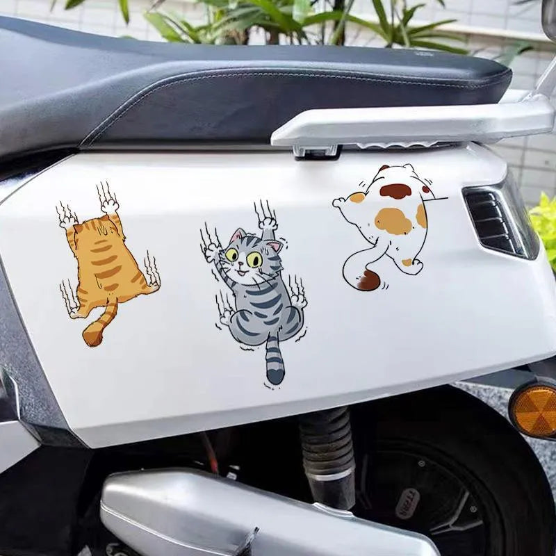 Cat cartoon car doctor blade cover sticker suit three-piece set in multiple sizes
