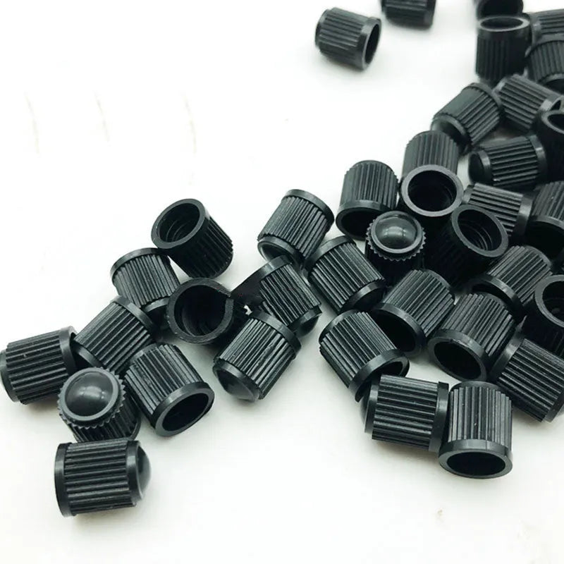 Black rubber screw-on tubeless valve with American mouth standard and ordinary core cavity for GM models, 100 or 200 pack.