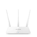 White wireless router with dual-band 2.4GHz and 5GHz support for home broadband.