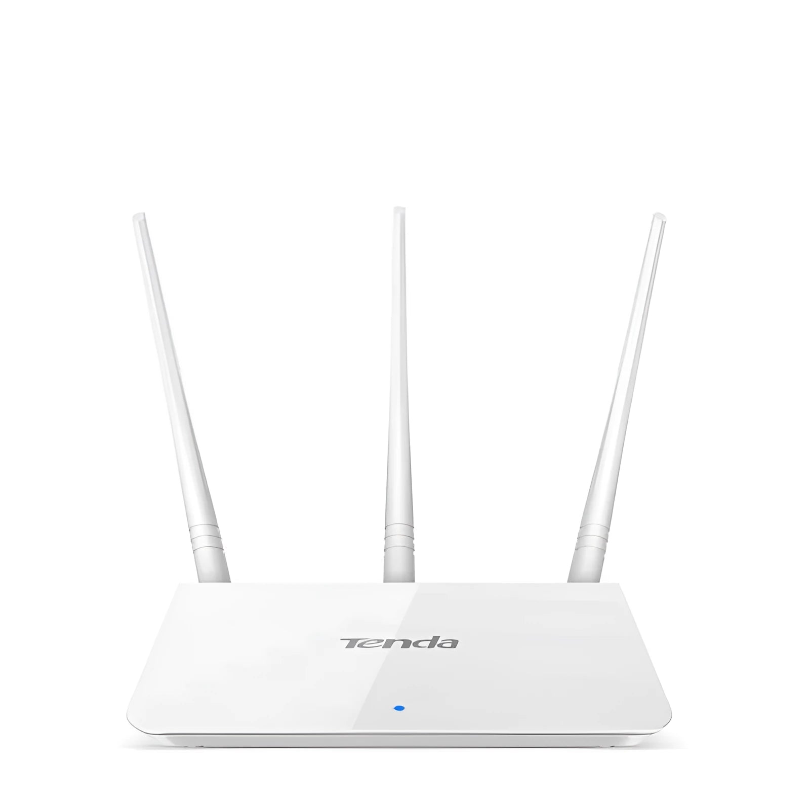 White wireless router with dual-band 2.4GHz and 5GHz support for home broadband.