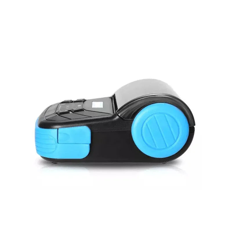Thermal Bluetooth handheld bill printer with 80mm paper roll and blue light on top