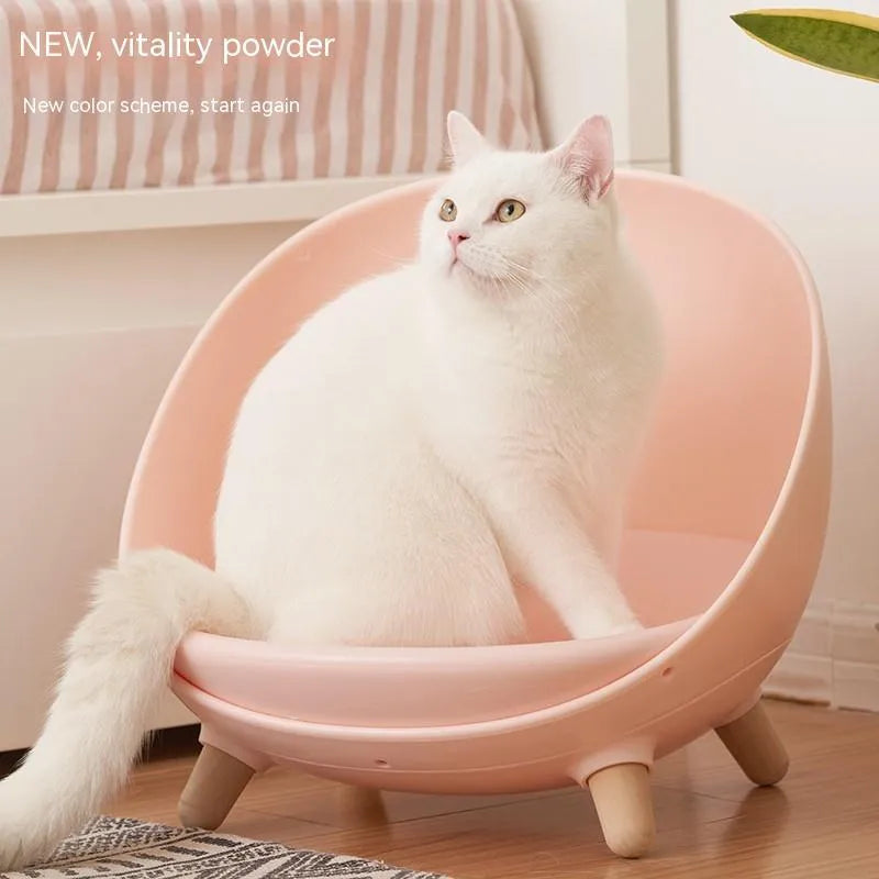 Plastic cat nest for small dogs in moss green colour, smooth surface and easy to clean