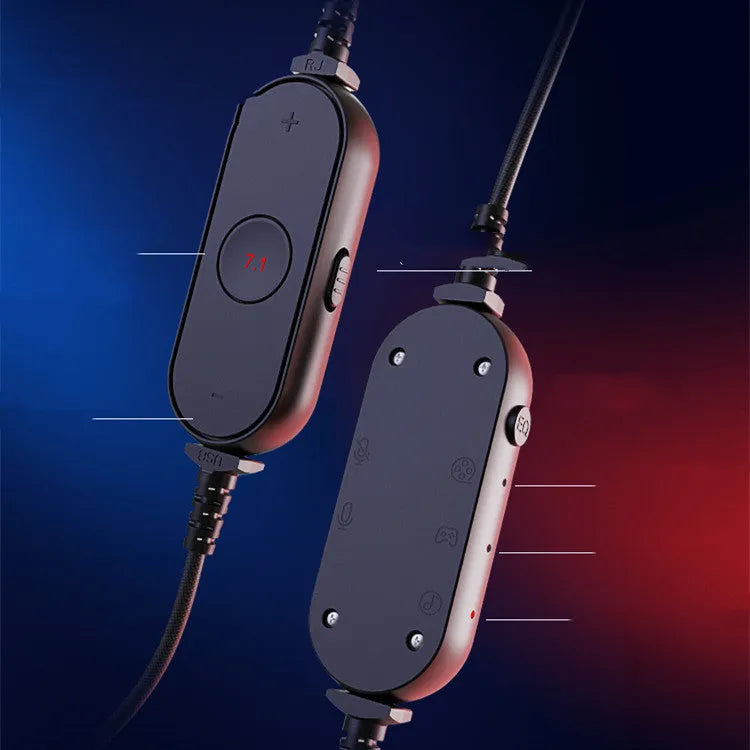 H6 Black USB wired gaming headset with built-in omnidirectional microphone and 48kHz sampling