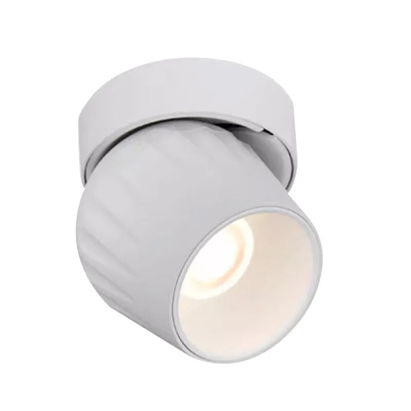 Surface mounted adjustable LED ceiling spotlight with aluminium shell, 7W or 12W, black or white finish