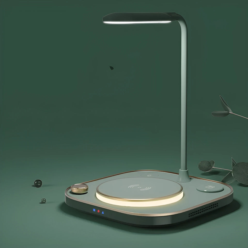 Three-in-one wireless magnetic charging desk lamp with 15W fast charging capability