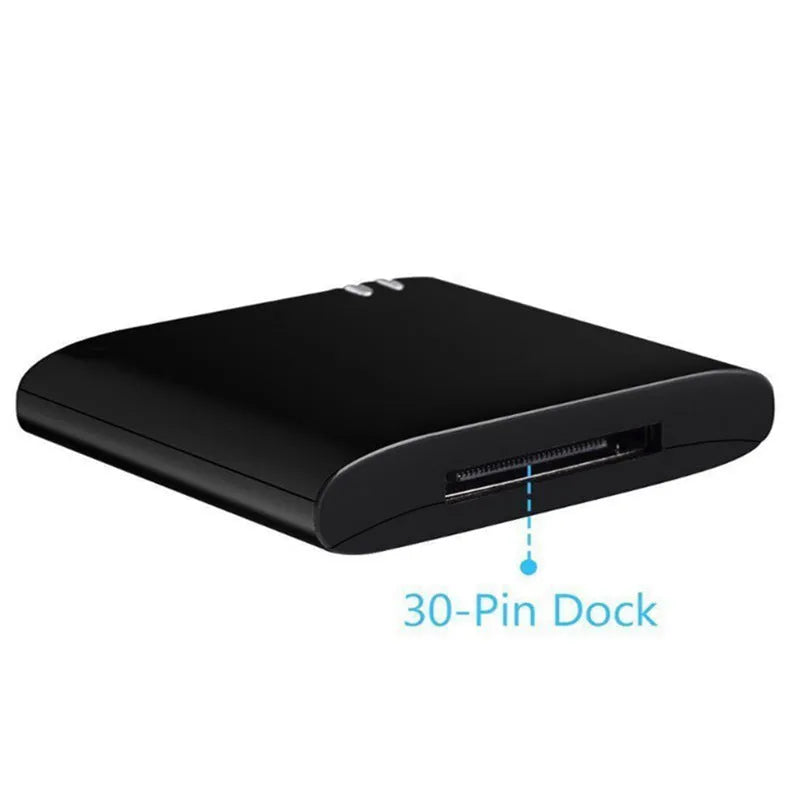 Bluetooth audio adapter with 30-pin connector for Apple receiver speaker